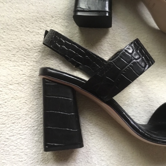 New VIVIAN black moc croc chunky heel sandals 37 6 - Picture 7 of 7